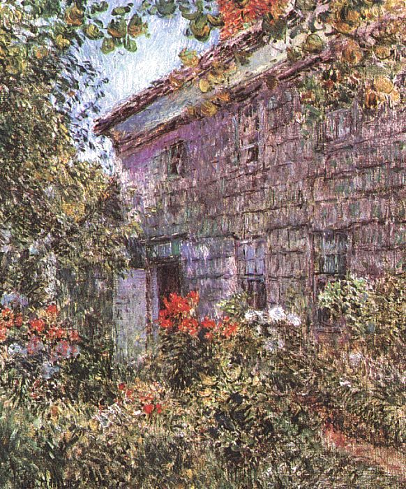 Childe Hassam Old House and Garden at East Hampton, Long Island